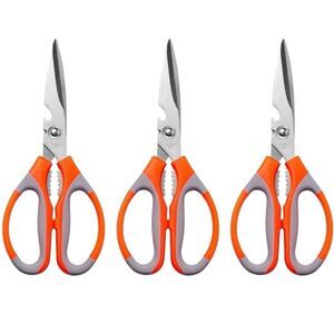 Kitchen Scissors 3 Ultra Sharp Orange Stainless Steel Kitchen Shears Meat Sb